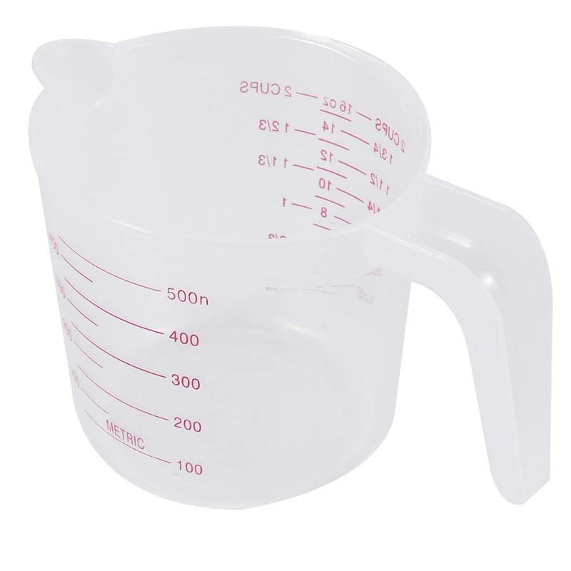 3 vnt. plastikinių matavimo ąsočių rinkinys, didelis 4 puodeliai, 2 puodeliai ir 1 puodelis talpos BPA matavimo stiklinės su kampuotu rankenos pagrindiniu virtuvės reikmeniu