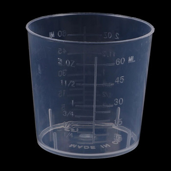 10Pcs 60ML Laboratory Plastic Graduated Measuring Cup Clear Scale Show