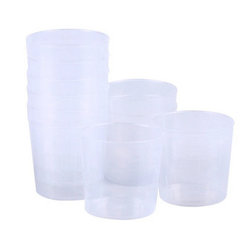 10Pcs 60ML Laboratory Plastic Graduated Measuring Cup Clear Scale Show