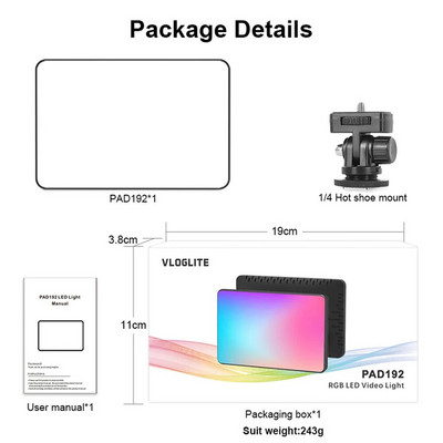 Naujas 16 W RGB vaizdo apšvietimas visos spalvos skydelio apšvietimas 3200-9500K CRI 95+ fotostudijos lempa, skirta Canon Nikon Samsung Olympus SLR fotoaparatams