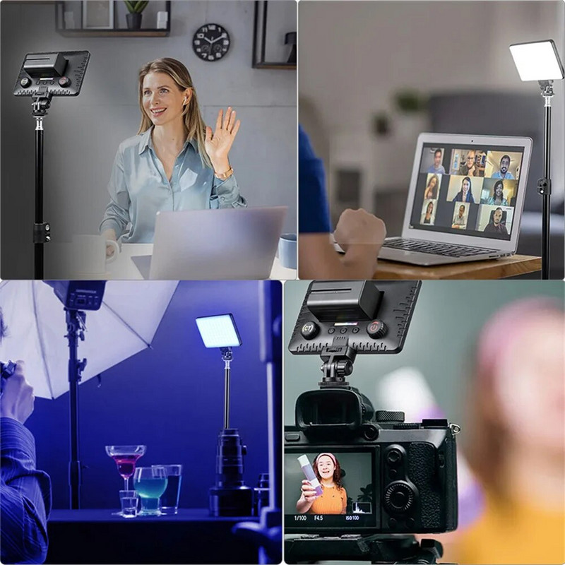 Naujas 16 W RGB vaizdo apšvietimas visos spalvos skydelio apšvietimas 3200-9500K CRI 95+ fotostudijos lempa, skirta Canon Nikon Samsung Olympus SLR fotoaparatams