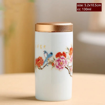 60/130 ml rankų darbo keraminis prieskonių stiklainis uždarytas saldainių laikymo bakas su dangteliu keraminiais kavos indeliais Nešiojama kelioninė arbatos dėžutė