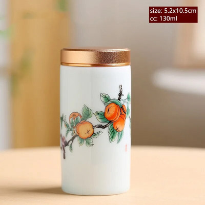 60/130 ml rankų darbo keraminis prieskonių stiklainis uždarytas saldainių laikymo bakas su dangteliu keraminiais kavos indeliais Nešiojama kelioninė arbatos dėžutė