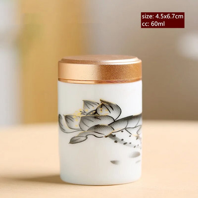 60/130 ml rankų darbo keraminis prieskonių stiklainis uždarytas saldainių laikymo bakas su dangteliu keraminiais kavos indeliais Nešiojama kelioninė arbatos dėžutė