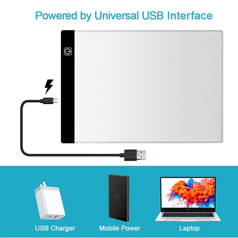 KARTOMAN A5 A4 LED piešimo planšetė skaitmeninės grafikos kilimėlis USB šviesdėžės kopijavimo lenta elektroninio meno grafikos tapybos rašymo lentelė