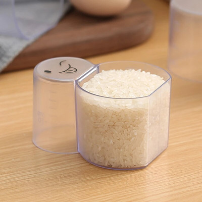 Cana de orez la scară de bucătărie, ceașcă de măsurare pentru cereale multifuncțională, două în unu, ceașcă de măsurat pentru cereale, lingură de orez