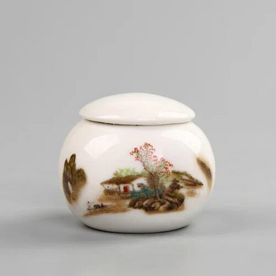 1 vnt Antikvarinis baltas kelioninis nešiojamas arbatos sandariklis su dangteliu kavos pupelių saldainių sausainių surinkimo bakas, virtuvės reikmenys