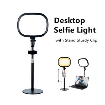 Desktop Video Light With Desk Stand Youtube Live Broadcast Fill Lights Studio Light Dimmable For Makeup Live Streaming