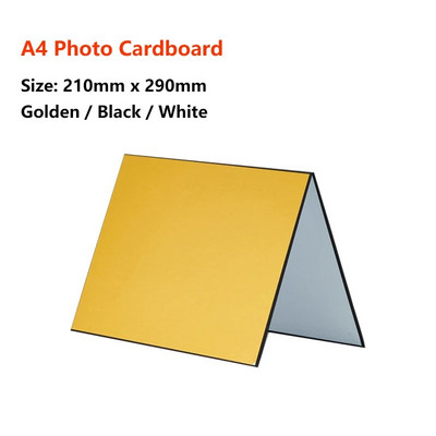 3 az 1-ben többcélú fényképezés összecsukható karton reflektor fehér fekete ezüst fényvisszaverő papír fényelnyelő tartozék