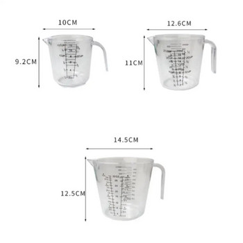 300/600/1000ml мерителна чаша прозрачна топлоустойчива пластмаса мляко вода котлен камък мерителен буркан микровълнов инструмент за печене