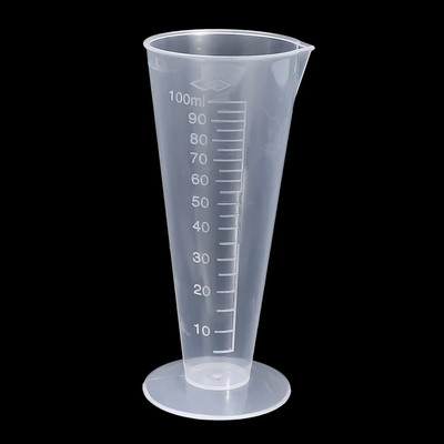 50/100 ml skaidraus plastiko matavimo puodelis virtuvės įrankis pieno arbatai skystai trikampio formos stiklinė, skirta mokyklos namų matavimo puodeliui
