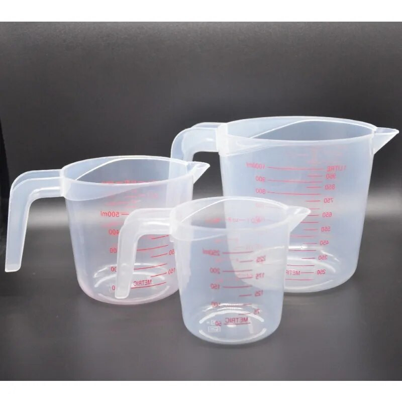 Πλαστικό κύπελλο μέτρησης με βολική λαβή, διάφανη ζυγαριά, διαφανής κούπα, στόμιο χυμού, εξαιρετική συσκευή οικιακής κουζίνας, 1000ml
