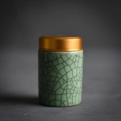 Arbatos Caddy Mini Celadon laikymo dėžutės Užsandarintos kavos miltelių skardinės arbatos lapų talpykla Nešiojamas kelioninis arbatos Caddy organizatorius