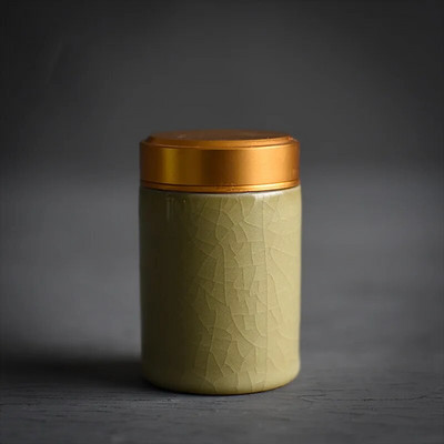 Arbatos Caddy Mini Celadon laikymo dėžutės Užsandarintos kavos miltelių skardinės arbatos lapų talpykla Nešiojamas kelioninis arbatos Caddy organizatorius