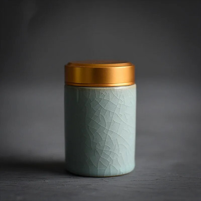 Arbatos Caddy Mini Celadon laikymo dėžutės Užsandarintos kavos miltelių skardinės arbatos lapų talpykla Nešiojamas kelioninis arbatos Caddy organizatorius