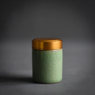 Arbatos Caddy Mini Celadon laikymo dėžutės Užsandarintos kavos miltelių skardinės arbatos lapų talpykla Nešiojamas kelioninis arbatos Caddy organizatorius