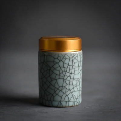 Arbatos Caddy Mini Celadon laikymo dėžutės Užsandarintos kavos miltelių skardinės arbatos lapų talpykla Nešiojamas kelioninis arbatos Caddy organizatorius