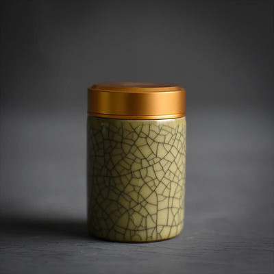 Arbatos Caddy Mini Celadon laikymo dėžutės Užsandarintos kavos miltelių skardinės arbatos lapų talpykla Nešiojamas kelioninis arbatos Caddy organizatorius