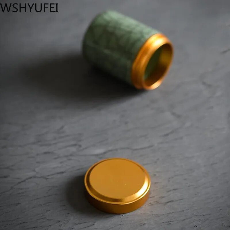 Arbatos Caddy Mini Celadon laikymo dėžutės Užsandarintos kavos miltelių skardinės arbatos lapų talpykla Nešiojamas kelioninis arbatos Caddy organizatorius