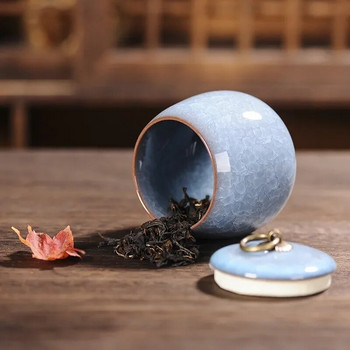Creative Crack Керамична кутия за чай Преносима мини бутилка за съхранение на малки предмети Контейнер за съхранение на бижута Декорация на домашна маса