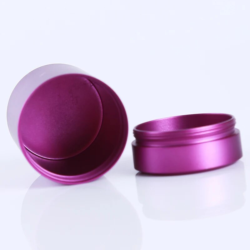 60 ml vientisos spalvos hermetiškas ir kvapui nepralaidus indelis aliuminio lydinio žolelių likučiai, metaliniai sandarūs skardinių arbatos stiklainių laikymo dėžutės