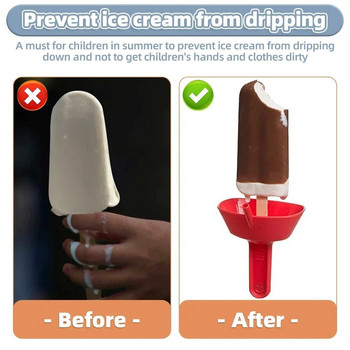 Νέα σχάρα για παγωτό με αδιάβροχο σταγόνες Παγωτοθήκη χωρίς σταγόνες χωρίς ακαταστασία, χωρίς παγωμένες λιχουδιές, ράφι για παγωτό με καλαμάκι για παιδιά