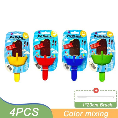 Naujas, atsparus lašėjimui aguonėlių stovas, nesuvartojamas ledų laikiklis, netvarkingas šaldytų skanėstų laikiklis su šiaudeliais vaikams skirtų ledų