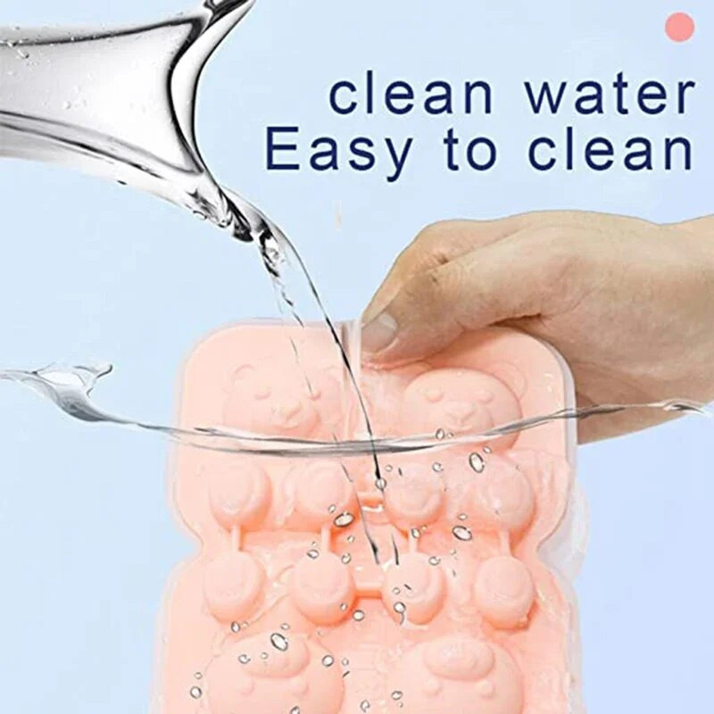 4 rács 3D kis mackó alakú jégkocka szilikon forma szilikon kis maci jégtömb forma háztartási fagylalt jégdoboz jégkocka