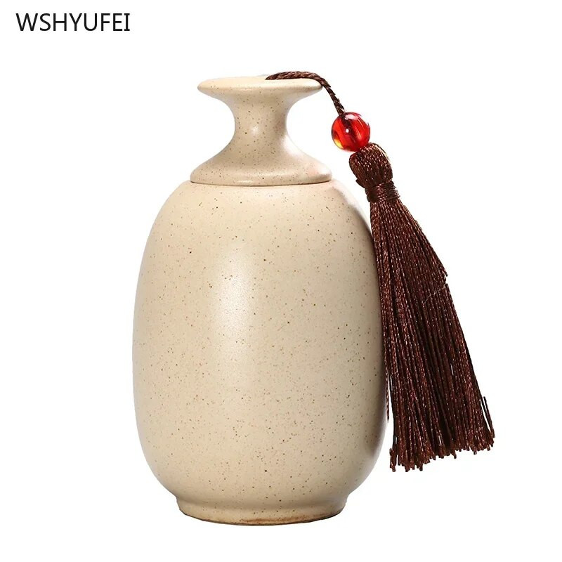 Keraminės mažos arbatos skardinės, nešiojami maži arbatos indeliai su mažais porcelianiniais buteliukais mini sandariai uždarytos saugojimo pakuotės tuščios dėžės