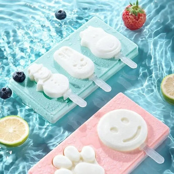 Силиконова форма за сладолед с капак и пръчици DIY Popsicle Mold Artefact Fruit Animal Shape Висококачествена форма за сладкиши Кухненски инструмент