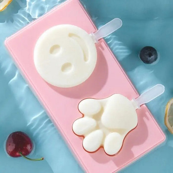 Φόρμα παγωτού σιλικόνης με καπάκι και ραβδιά DIY καλούπι Popsicle Artifact Fruit Animal Shape High Huality Mold ζαχαροπλαστικής Εργαλείο κουζίνας