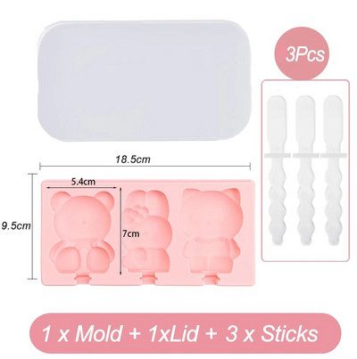 Silikoninė ledų forma su dangteliu ir lazdelėmis „pasidaryk pats“ popsicle pelėsių dirbiniai, vaisiai, gyvūnai, forma High Huality konditerijos formos virtuvės įrankis