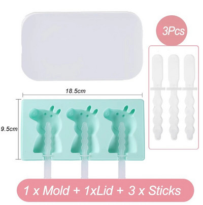 Silikoninė ledų forma su dangteliu ir lazdelėmis „pasidaryk pats“ popsicle pelėsių dirbiniai, vaisiai, gyvūnai, forma High Huality konditerijos formos virtuvės įrankis