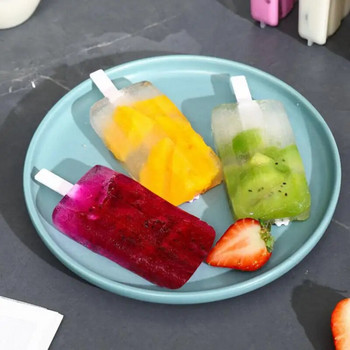 Φόρμα παγωτού 4 κυττάρων DIY παγωτομηχανή Σπιτική παγοθήκη Καλοκαιρινή Παιδιά Ice-lolly Mold Δίσκος πάγου Gadgets κουζίνας