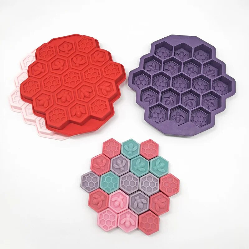 19 dutín silikónová miska na ľad s voštinovým vzorom, DIY malá včelia forma na pečenie, čokoládový fondán, želé sušienky, forma na párty tortu, darčeková dekorácia