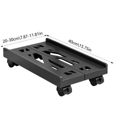 Izturīgs datora torņa statīvs ar slīdošiem riteņiem mobilā datora turētāja torņa statīvs zem galda, piemērots lielākajai daļai datoru