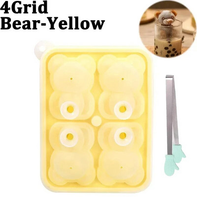 3D silikónová forma na ľad v tvare medvedíka, forma na ľad, Silian, bloková forma na ľad, krabica na zmrzlinu, DIY káva, mlieko, džús