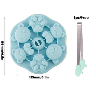 3D silikónová forma na ľad v tvare medvedíka, forma na ľad, Silian, bloková forma na ľad, krabica na zmrzlinu, DIY káva, mlieko, džús