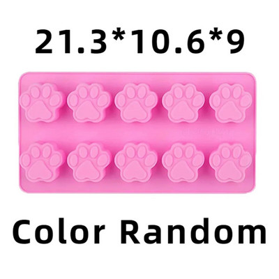 Cat Paw Σοκολατένια φόρμα σιλικόνης από ίχνος σκύλου Καραμέλα Ζελέ με κόκκαλο για κατοικίδια σνακ μπισκότο σετ ψησίματος Κέικ Διακόσμηση σαπουνιού Κερί Φόρμα για πάγο