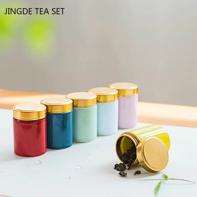 Cutie de ceai din ceramică de culoare japoneză Canistra Tieguanyin Mini plic portabil de ceai de călătorie Borcan de ceai sigilat Rezervor de depozitare pentru condimente de bucătărie