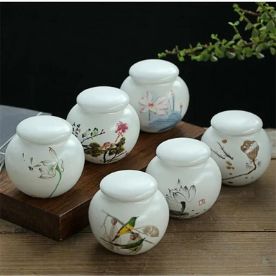 Carcasă de ceai din ceramică în stil chinezesc Cutii de ceai de călătorie Recipiente portabile de cutie pentru ceai Pudră de condimente Borcan sigilat Rezervor de depozitare pentru cafea Oolong