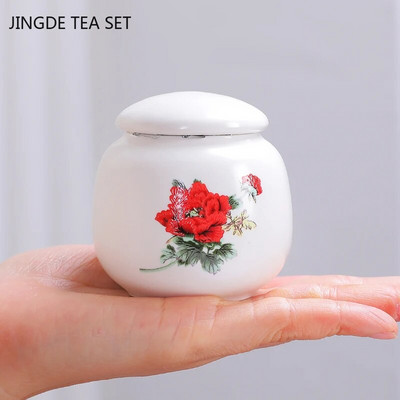 Călător portabil din ceramică pentru ceai Recipient pentru ceai pentru acasă Borcan rezistent la umiditate Borcane etanșe pentru cafea Recipient de depozitare pentru condimente de bucătărie