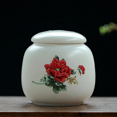 Ceļojumu pārnēsājams keramikas tējas Caddy mājas tējas trauks Mitruma necaurlaidīgs kafijas burciņš hermētisks burkas virtuves garšvielu riekstu uzglabāšanas trauks