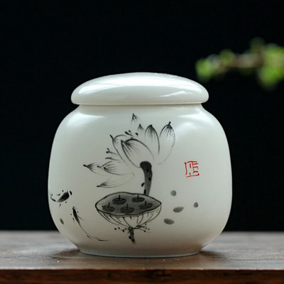 Ceļojumu pārnēsājams keramikas tējas Caddy mājas tējas trauks Mitruma necaurlaidīgs kafijas burciņš hermētisks burkas virtuves garšvielu riekstu uzglabāšanas trauks