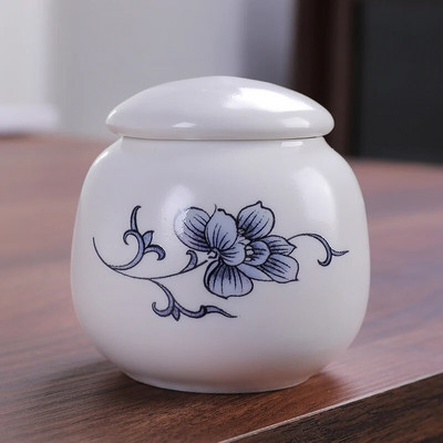 Ceļojumu pārnēsājams keramikas tējas Caddy mājas tējas trauks Mitruma necaurlaidīgs kafijas burciņš hermētisks burkas virtuves garšvielu riekstu uzglabāšanas trauks