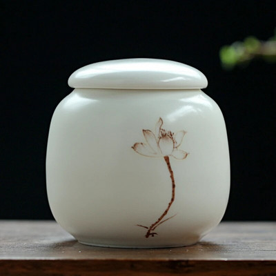 Ceļojumu pārnēsājams keramikas tējas Caddy mājas tējas trauks Mitruma necaurlaidīgs kafijas burciņš hermētisks burkas virtuves garšvielu riekstu uzglabāšanas trauks