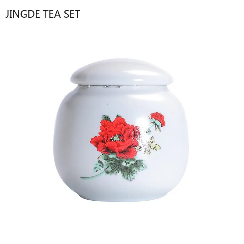 Ceļojumu pārnēsājams keramikas tējas Caddy mājas tējas trauks Mitruma necaurlaidīgs kafijas burciņš hermētisks burkas virtuves garšvielu riekstu uzglabāšanas trauks