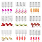 Forme de înghețată din silicon de calitate alimentară Forme pentru palete de gătit de casă Congelator pentru deserturi de casă Suc de fructe Cuburi de gheață Mucegai cu bețișoare