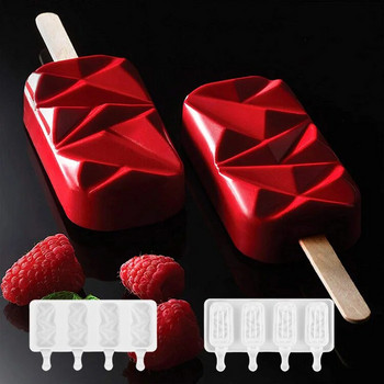 Хранителни силиконови форми за сладолед Форми за сладолед Направи си сам домашен десерт Фризер Плодов сок Ice Pop Cube Maker Форма с пръчици