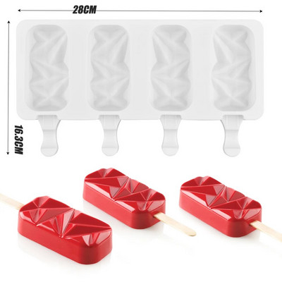 Forme de înghețată din silicon de calitate alimentară Forme pentru palete de gătit de casă Congelator pentru deserturi de casă Suc de fructe Cuburi de gheață Mucegai cu bețișoare